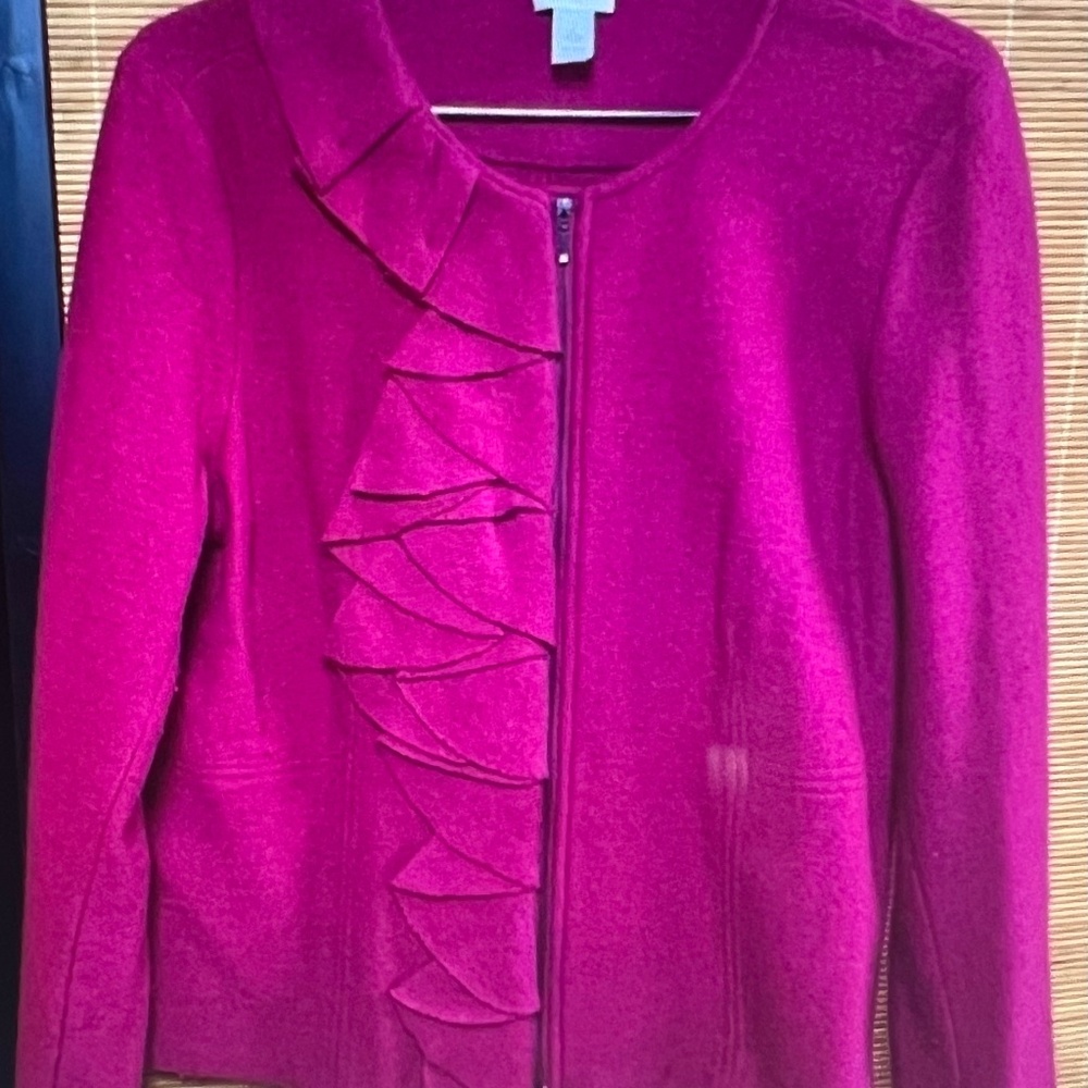 Chicos Fuchsia Zipper Jacket Size 2